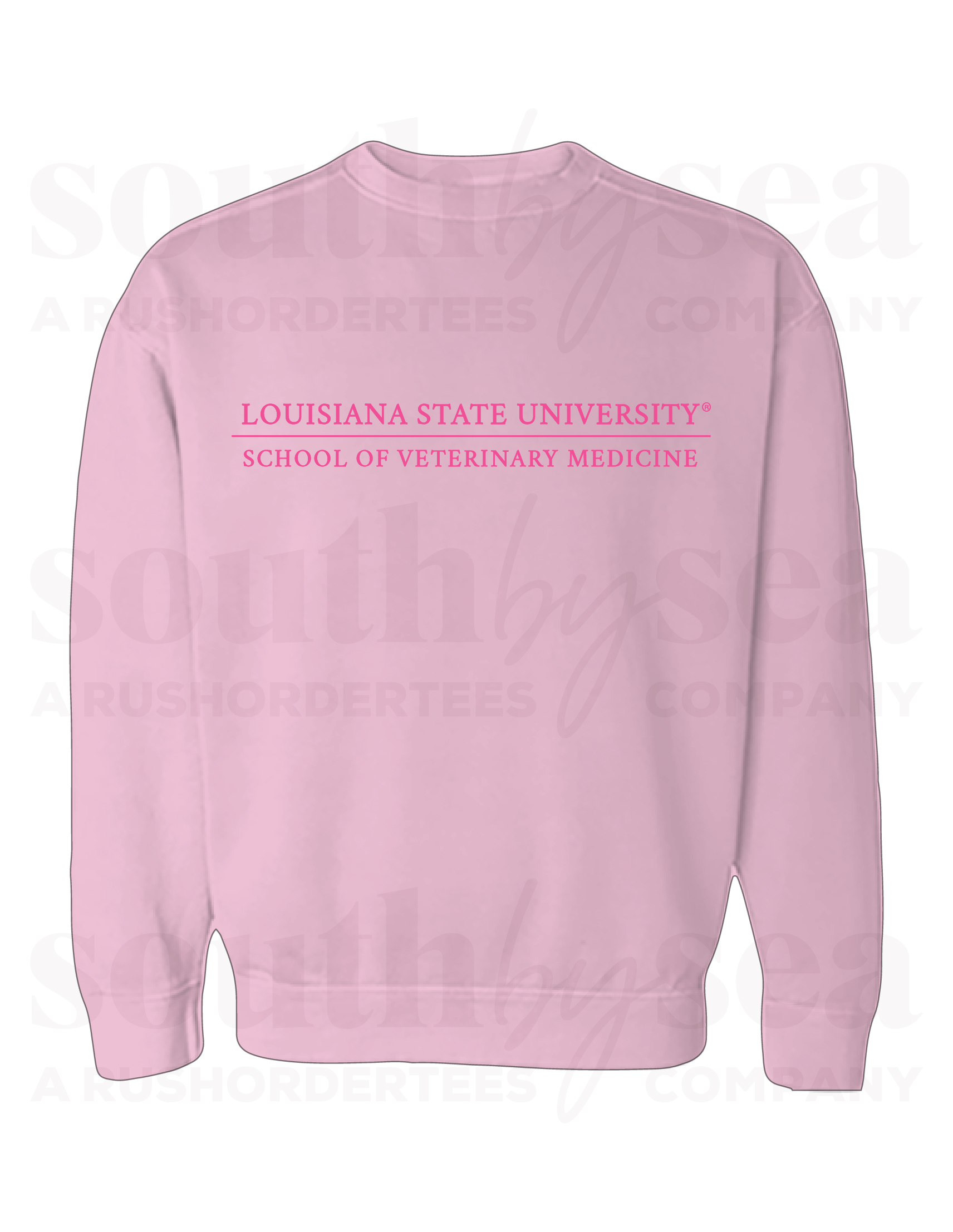 Light Pink Embroidered Gildan Crewneck South By Sea